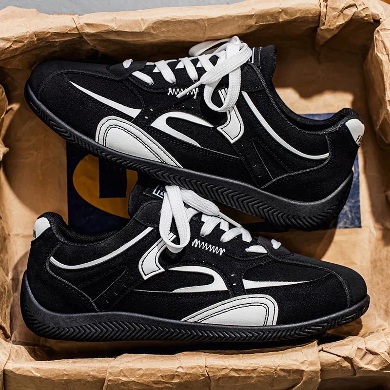 Zapatillas Retro Casuales para Hombre | Zapatillas Clásicas de Caña Baja con Costuras en Contraste