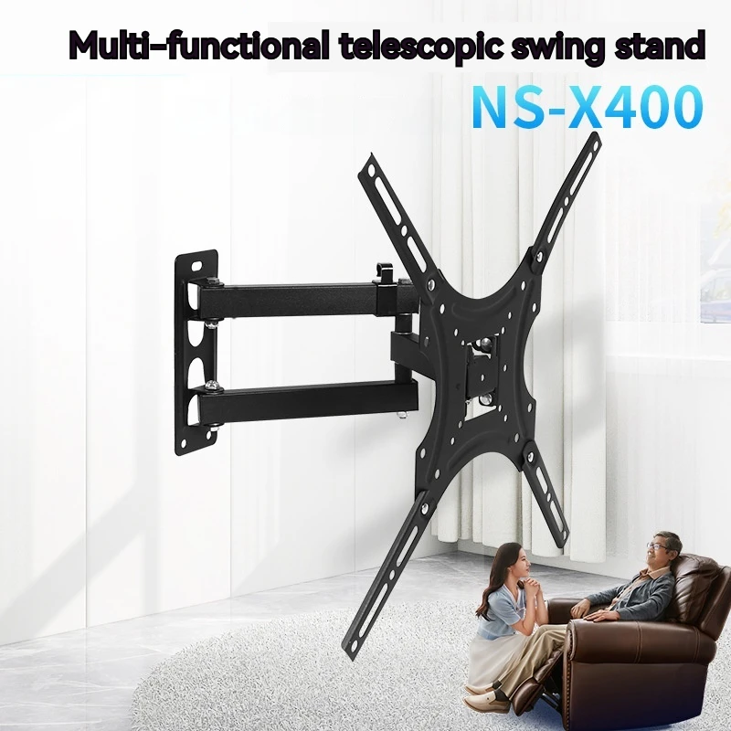 Universal Wall Mount TV Stand Adjustable Telescopic Bracket Multifunctional Hanger Swing for 15kg or More TV Monitor Stand