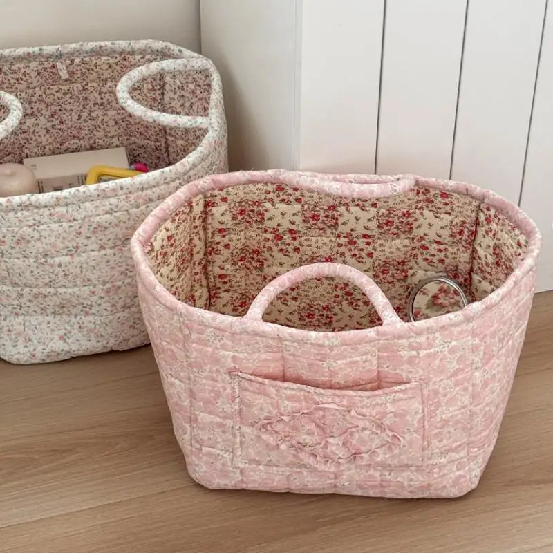 Large Capacity Rural Flower Dirty Clothes Basket High-value Fashionable Foldable Garbage Storage Baskets Home Organise