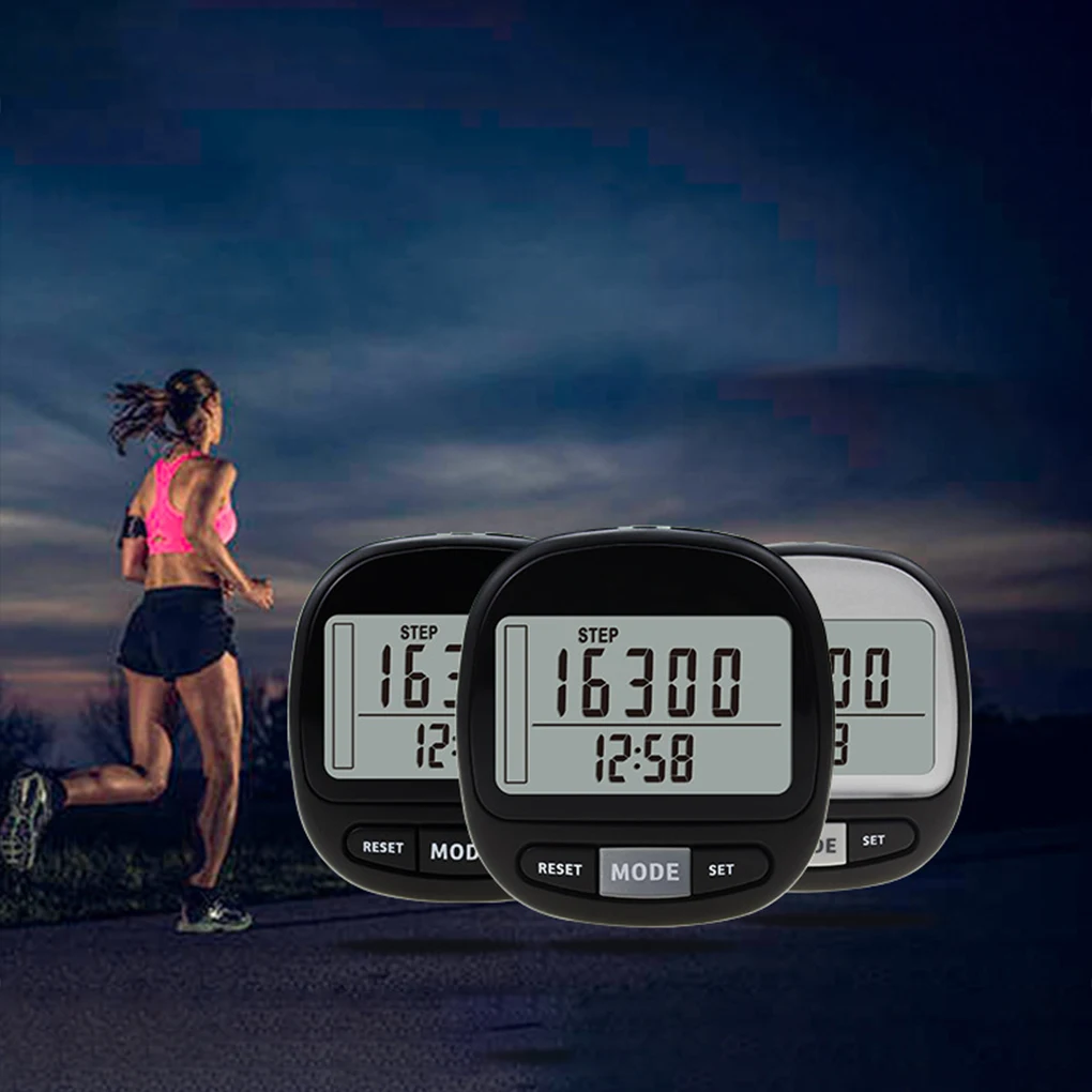 

Шагомер с клипсой, шагомер калорий, цифровой дисплей, простой трекер шагов, большой экран, многофункциональный для женщин и мужчин