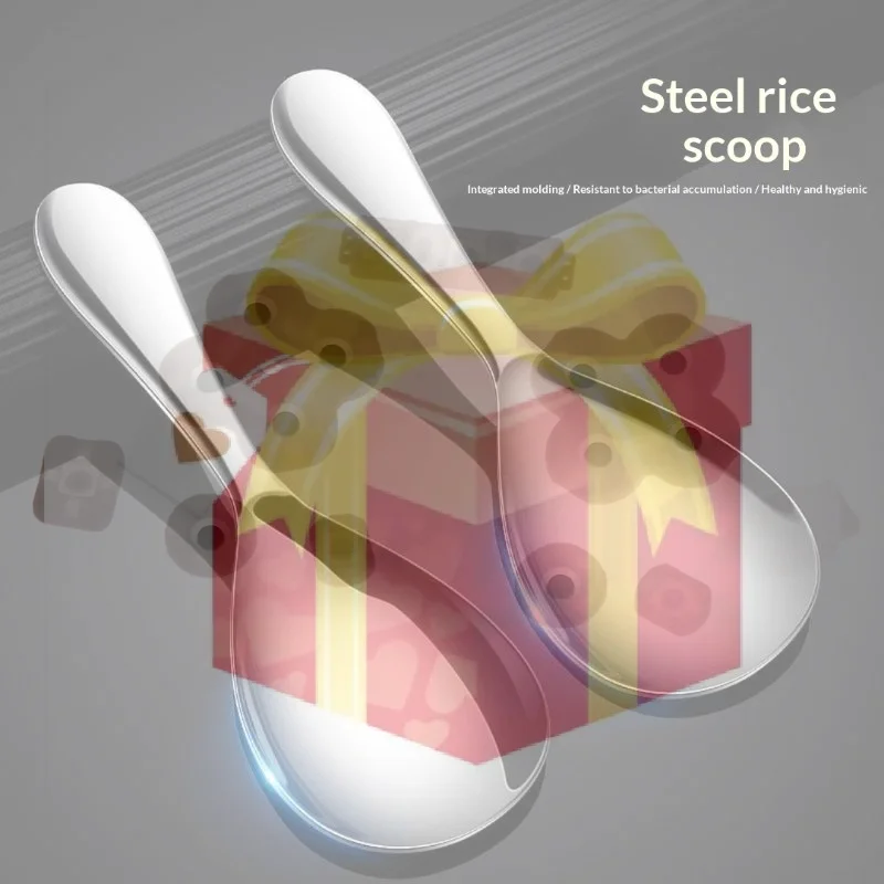 1/2Pcs Japanese Style Long Handle Rice Cooker Spatula Buffet Serving Scoop Thicken Stainless Steel Rice Spoon Kitchen Utensils