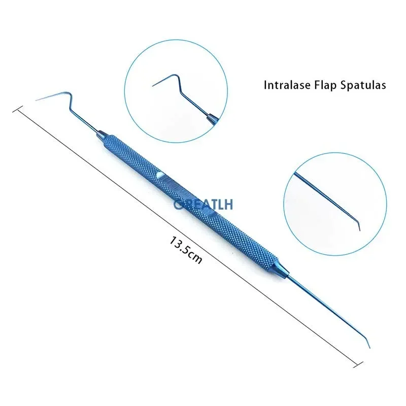 13cm/13.5cm Titanium Hook Double Head Phaco Chopper Spatula Manipulator Sinskey Hook Ophthalmic Instrument Double Eyelid Tool