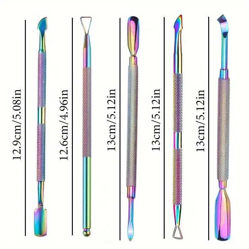 네일 큐티클 푸셔 족집게 레인보우 커터 니퍼 클리퍼 각질 제거기 스테인리스 스틸 매니큐어 네일 아트 도구 매니큐어