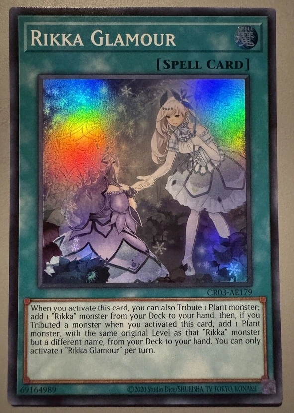 yugioh-konami-duel-monsters-cr03-ae179-rikka-glamour-super-rare-asian-english-collection-mint-card