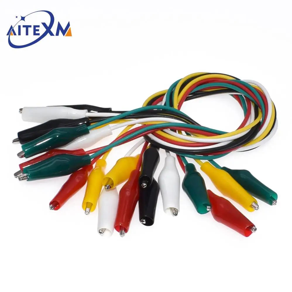 1Set Alligator Clips Electrical DIY Test Leads Alligator Double-ended Crocodile Clips Roach Clip Test Jumper Wire 46CM