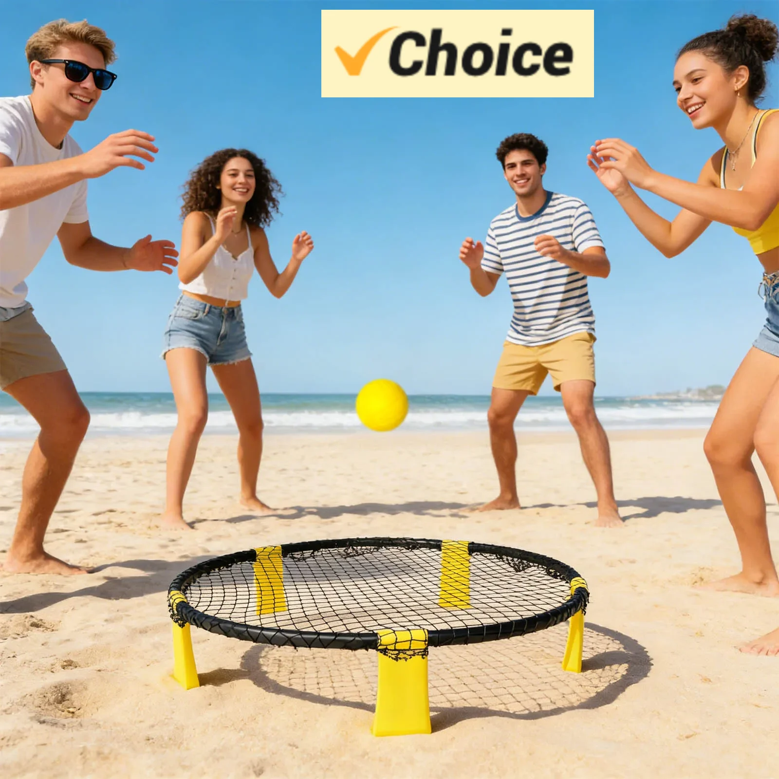

Игровой набор для пляжного мяча с сумкой для переноски — в комплект входят 2 мячи и сетка для заднего двора, пляжа и парка, готовые к турнирам игры на открытом воздухе