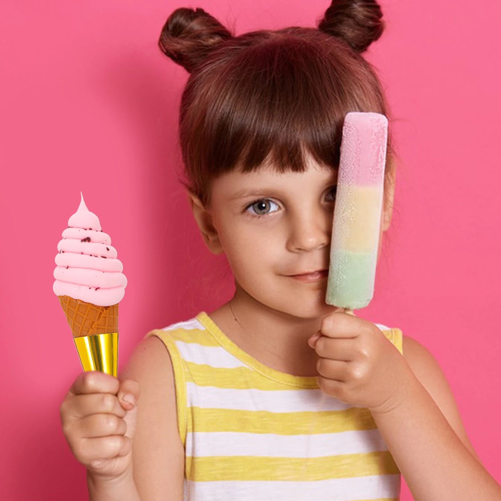 

Ice Cream Simulation Fake Prop Dessert Decorations Model Props Desserts Artificial Models Pink