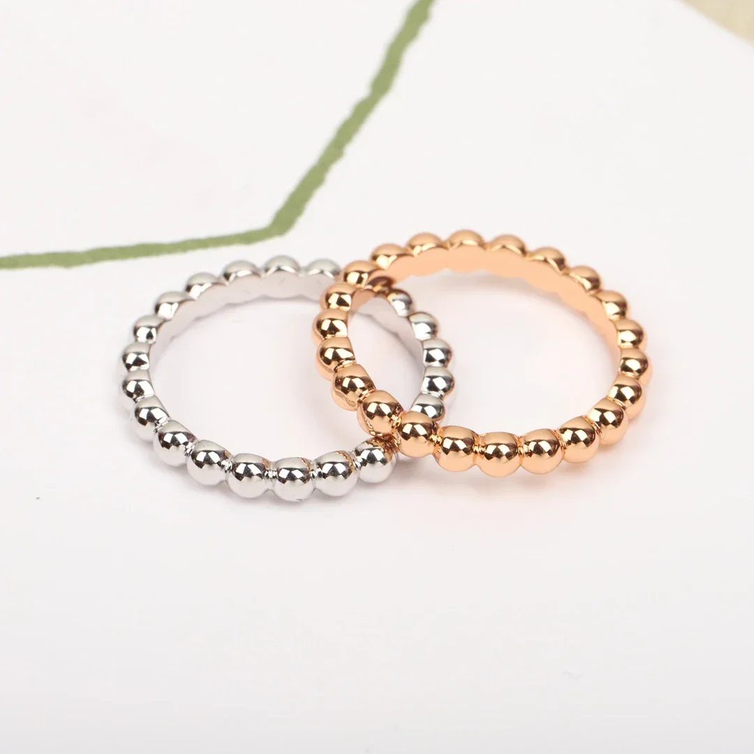

Europe America Rose Gold 925 Silver Ball Couple Luxury Ring Women Designer Brand Top Quality Jewelry Trend