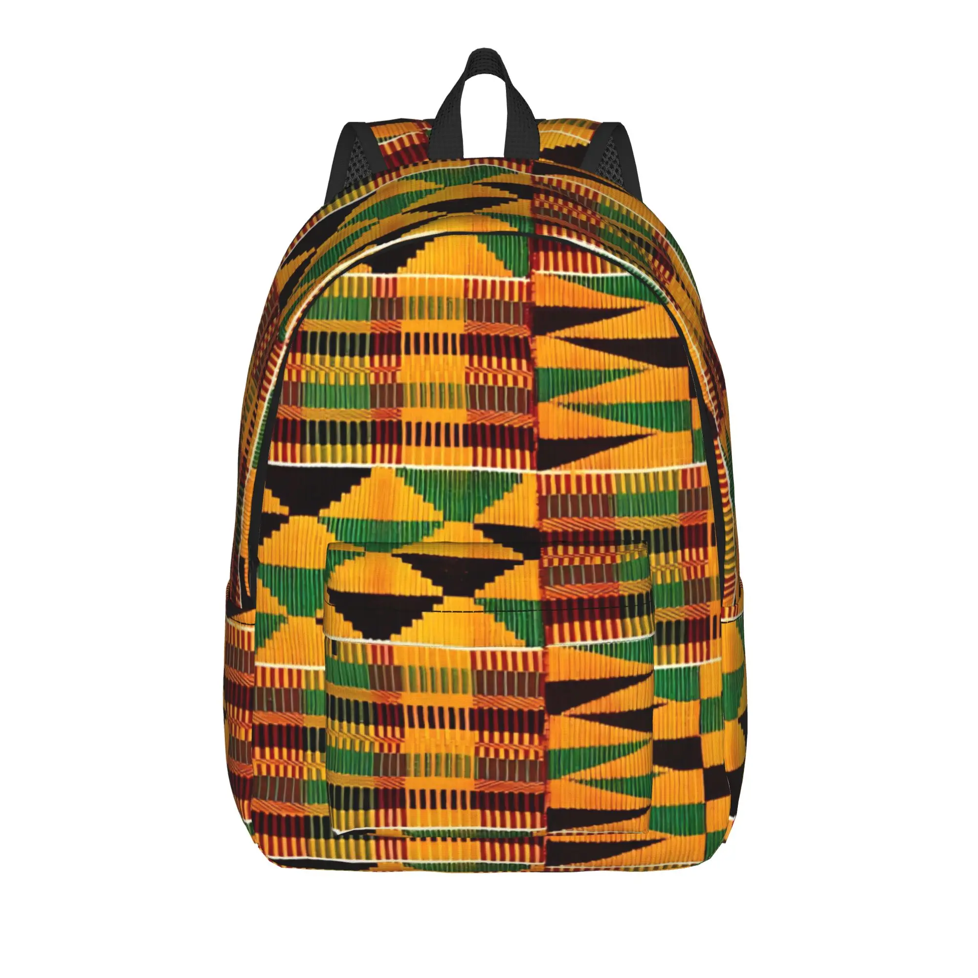 African Pattern Authentic Kente Cloth Backpack  University Backpacks Unisex Fun School Bags High Quality Lightweight Rucksack