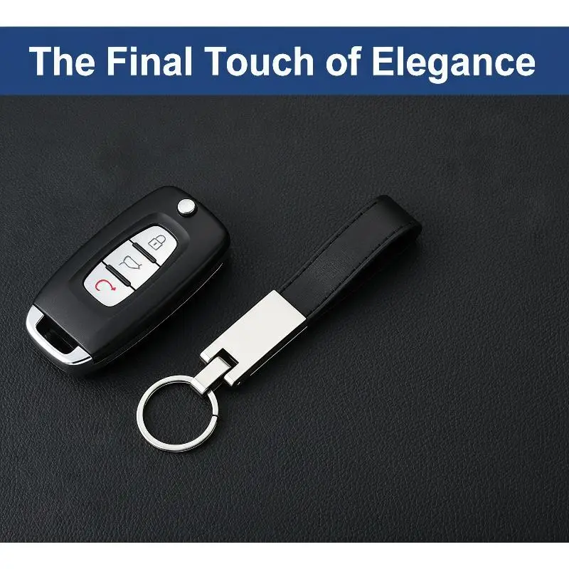 Custom Engraved Metal Leather Keychain 1pc Fashion Key Ring Car Bag Accessory for Anniversary Souvenir Gift