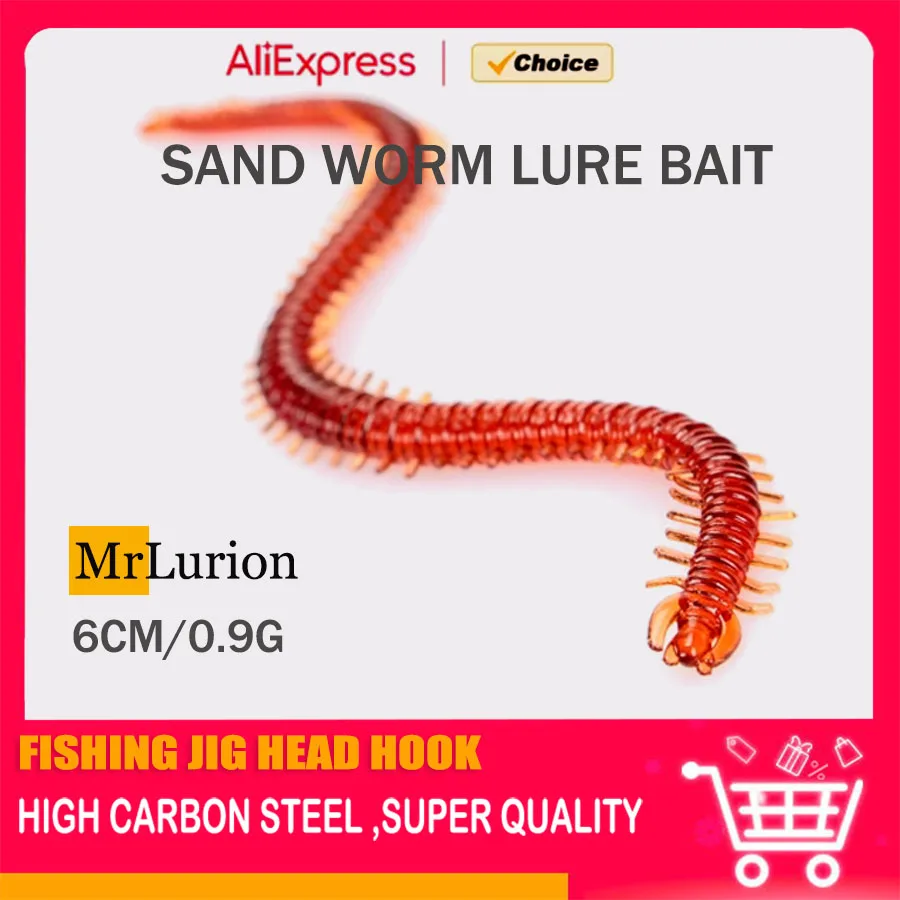 MrLurion 20 Stück 6 cm 15 cm lebensechter Sandwurm weicher Kunststoff Grub Angelköder Jig Wobbler Salzwasser künstlicher Köder Bass Karpfen
