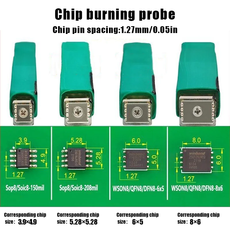 1pcs for Sop8 Soic8 Wsonvson Chip Download Burn Write Probe Spring Needle Flash EEPROM Chip Burner Cable