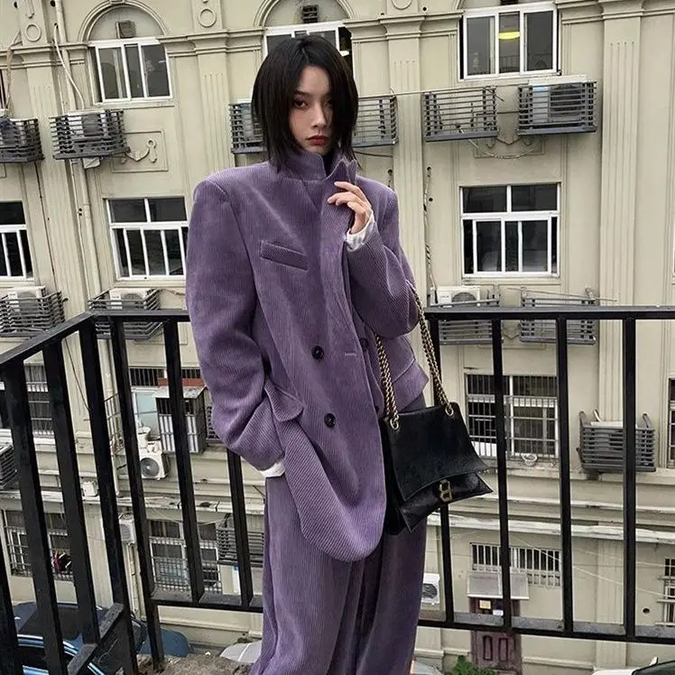 Maillard Korean Trendy Cool Fashion Foreign High-end Purple Top Jacket