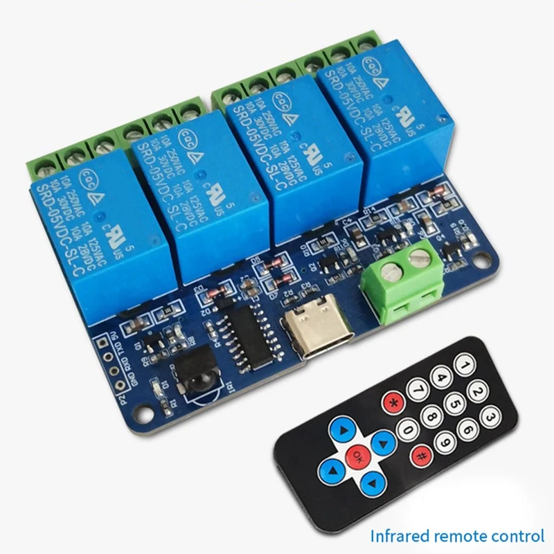 Infrarood Draadloze Afstandsbediening Schakelaar Zelfblokkerende Kraan Interlock Multifunctionele Handige 4-Way Relay Module Duurzaam