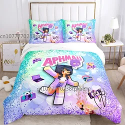 APHMAU Super Girl Cartoon Game Duvet Cover Sets Printed Bedding Set Double Queen King Size 2/3pcs,Bettbezug