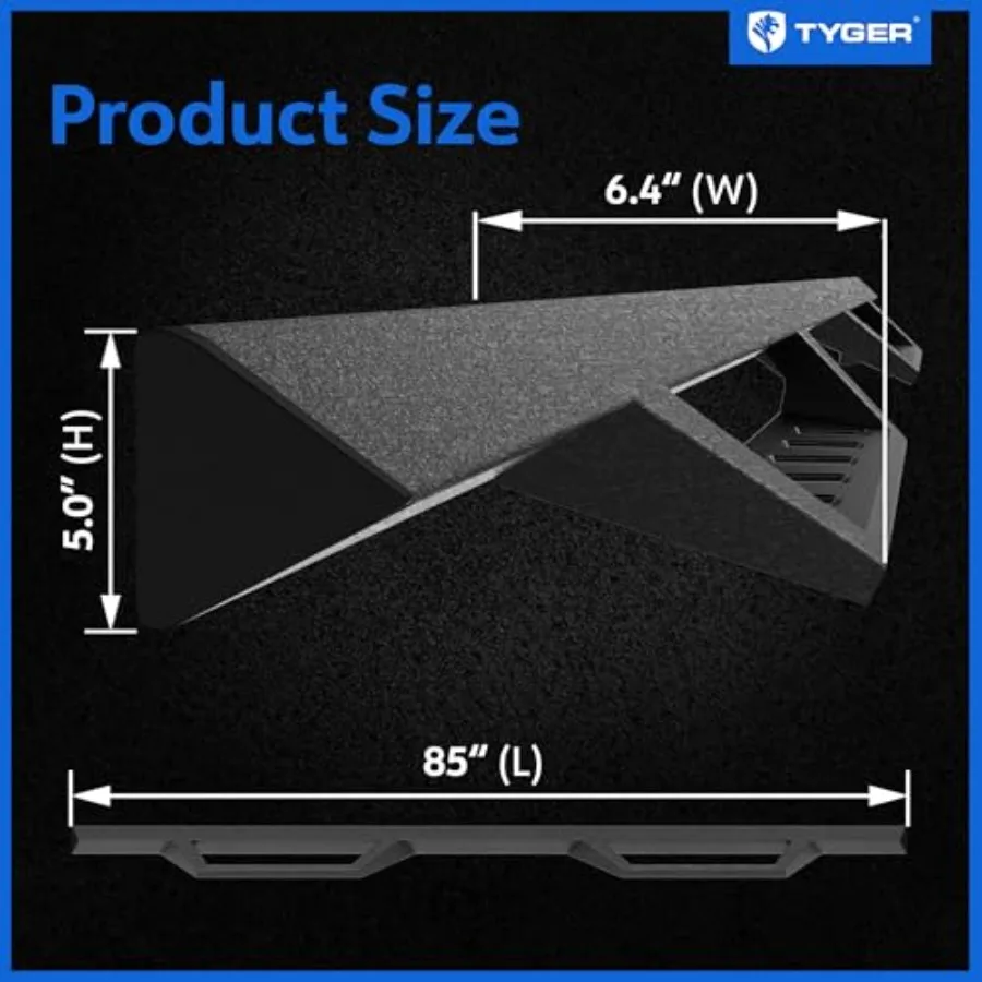 Running board for Ford F-150/F-250/F-350 trucks 2015-2026,aluminum, black, drop-step design with non-slip surface and easy bolt view 5