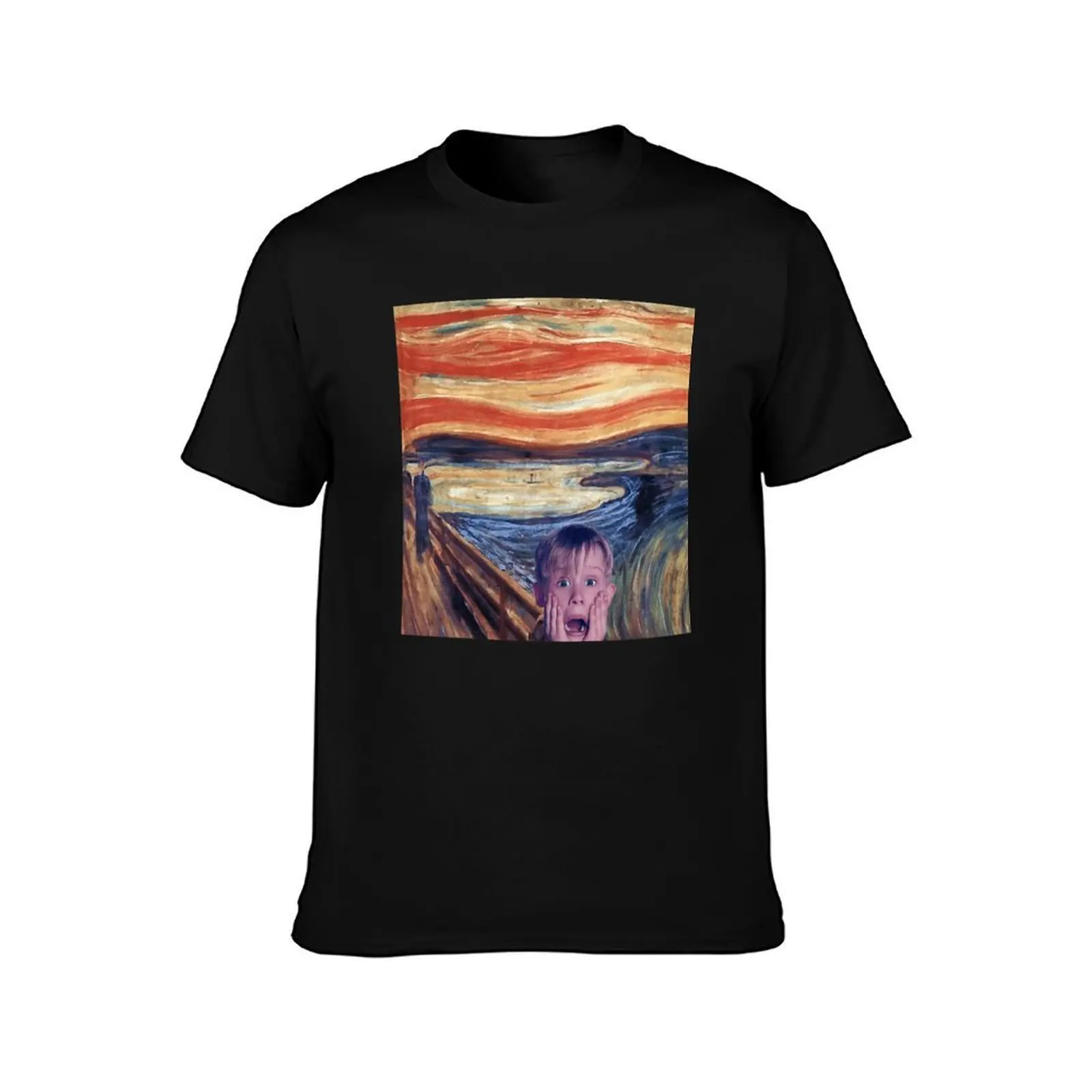 Kevin McCallister visage choqué, le cri classique T-Shirt, Summer Casual Cotton Tee, Oversized Streetwear Tops, Unisex Men Women