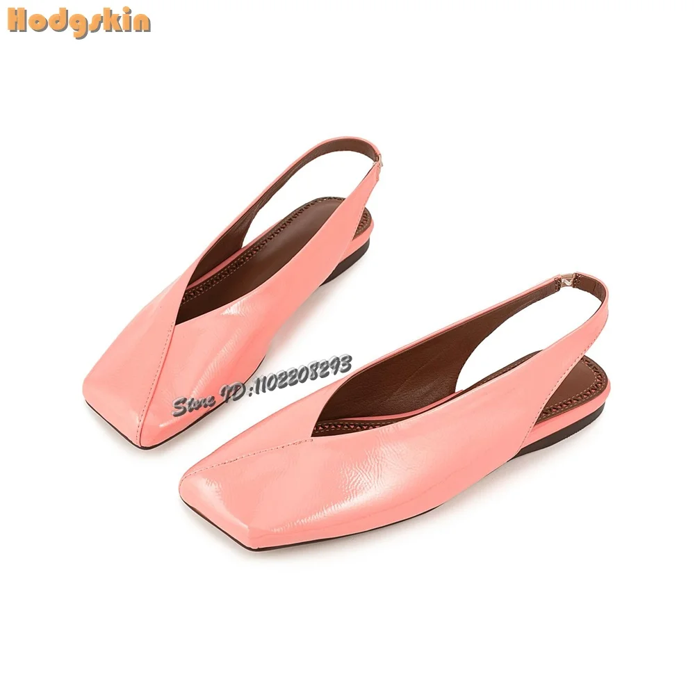

Retro Shallow Flat-with Sandals Solid Square Toe Artificial Leather Slip-on Ballet Shoes 2025 Summer New Casual Daily Women Shoe