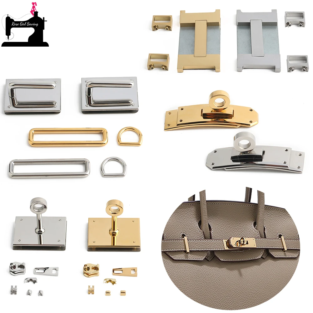 

1/2/5Sets Oxidation-resisting steel Metal Clasp Twist Lock For Sling Bag Handbag Purse Full set DIY Hardware Kits Accessories