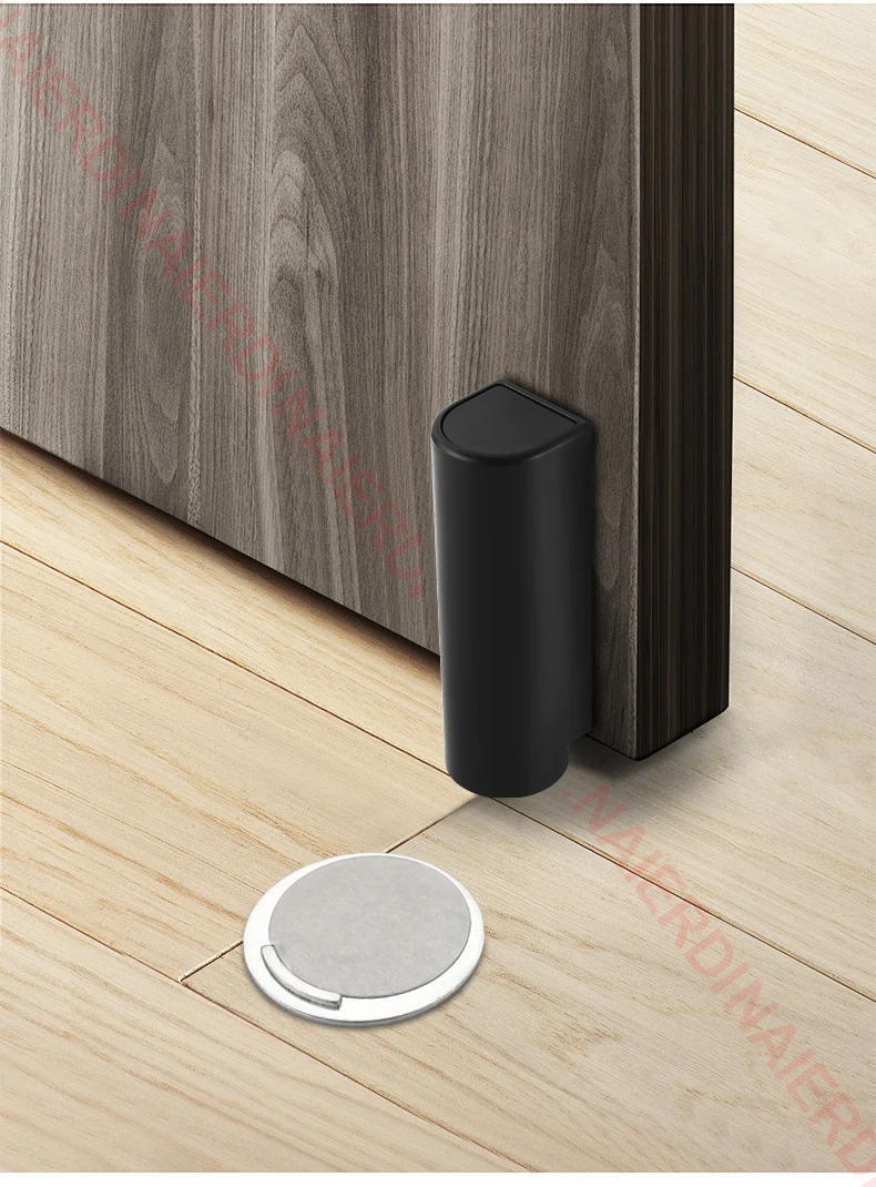 Naierdi magnetischer Tür stopper Edelstahl Hochleistungs-Tür stopper schwarzer nagel freier Tür saugt ür halter Türbeschläge – Detail 5