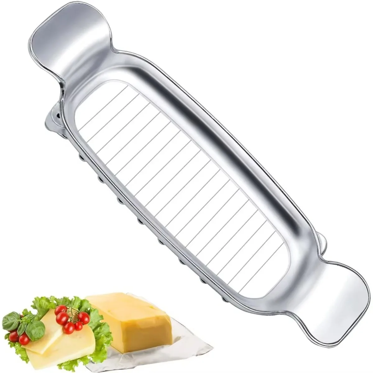 Multipurpose Butter Cheese Slicer Cutter Aluminum Alloy Wire Cheese Slicer Home Handheld Butter Cutter for Block Cheese Butter