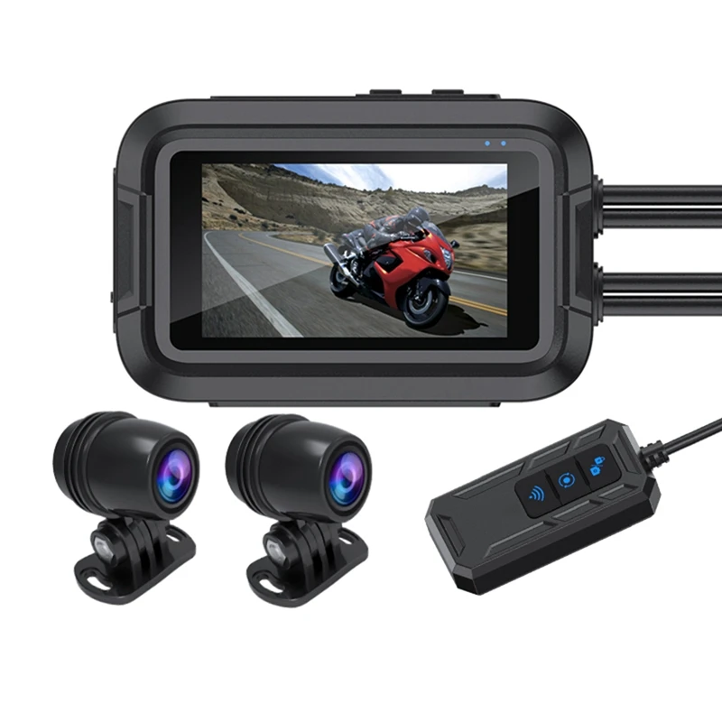 Dual 1080P Motorcycle DVR Waterproof Moto Camera Wifi No GPS Dash Cam Front Rear Driving Video Recorder Black Box Easy To Use