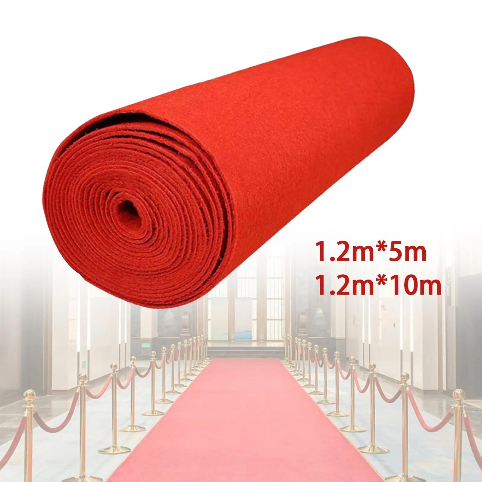 Red Carpet Aisle Runner Portable Sturdy Practical 1.2 Meter Wide Red Aisle Runner for Exhibition Engagement Holiday Party Event