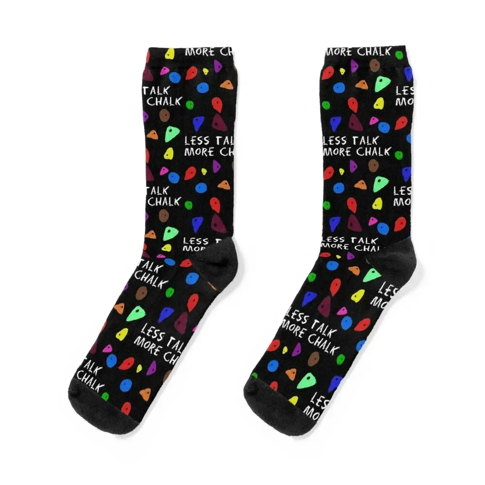 Less talk more chalk - funny Socks hiphop Non-slip Climbing Boy Child Socks Women's