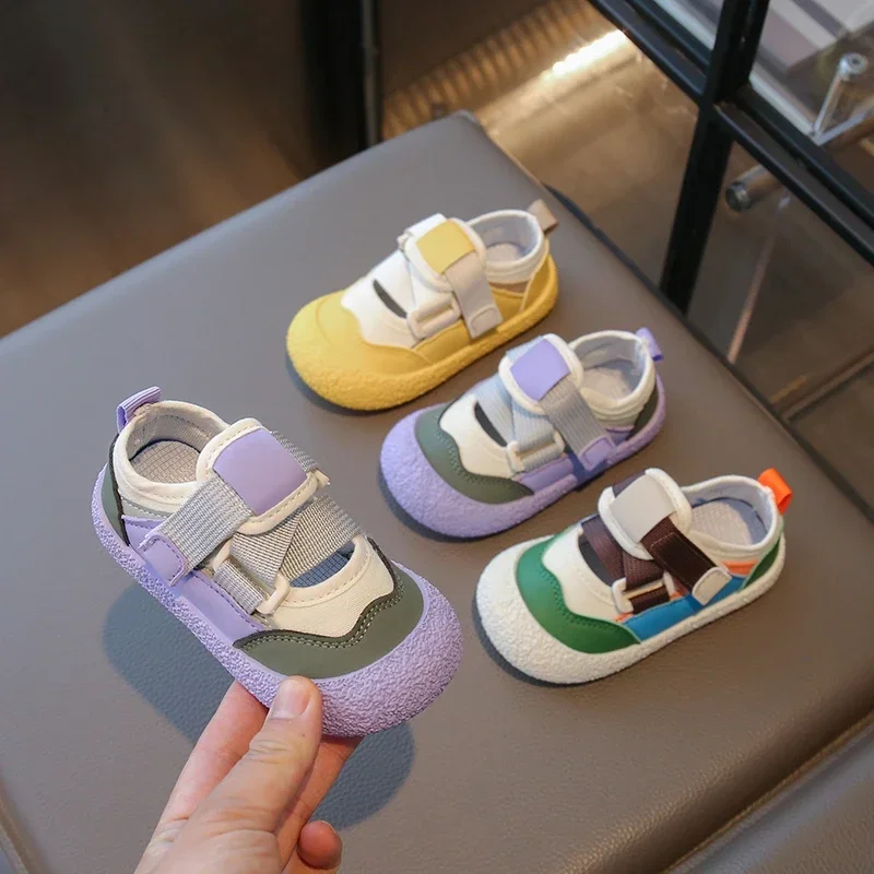 

2026 New Fashion Toddlers Causal Shoes For Girl Trend Patchwork Kids School Boys Tennis Shoes Non-slip Children's Walking Shoes
