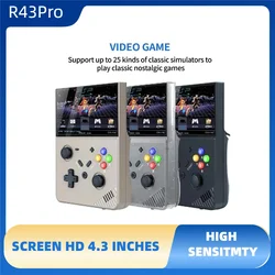 R43Pro 4.3 inches HD Screen LINUX Cortex-A17 Retro Handheld Video Game Console Open Source Linux System For Travel Kids Gift