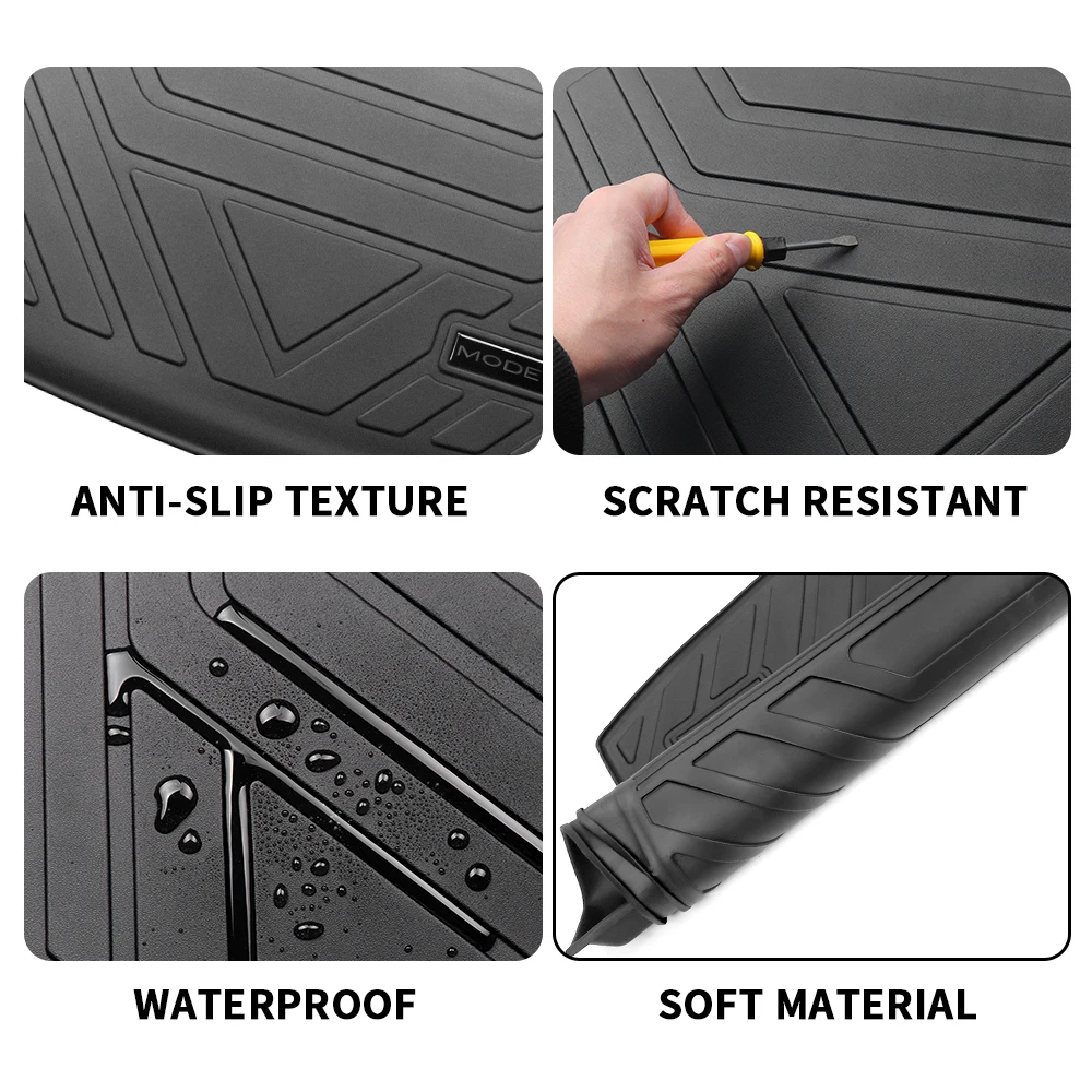 Upgrade TPE Car Front Rear Trunk Mats Storage Pads Cargo Tray For Tesla Model Y 2021-2023 Dustproof Waterproof Protecion Cushion