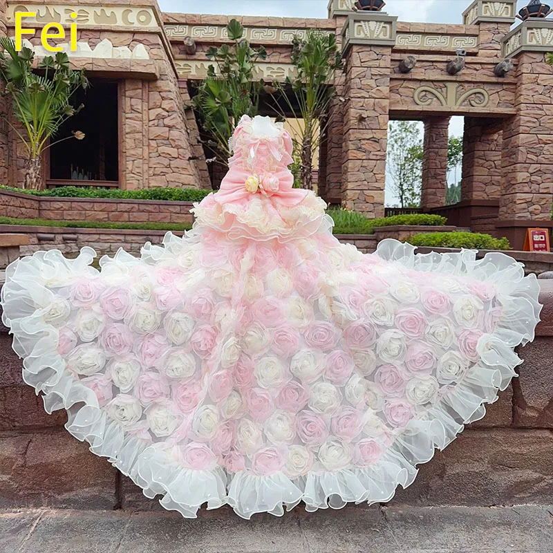 

Luxury Handmade Dog Wedding Dress with Bow Tie - Dog Clothing,Halloween Costume,Pet Apparel for Small Dogs & Cats,Dress for Dogs