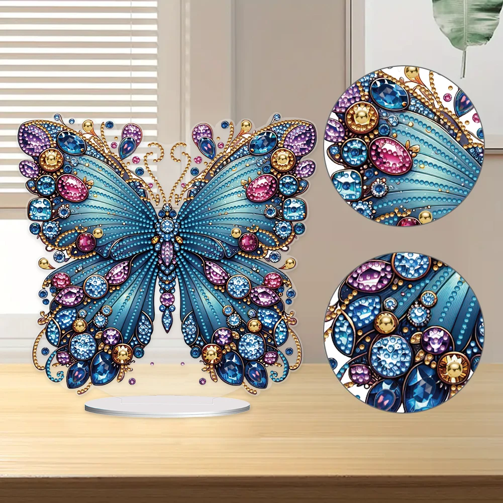 Butterfly Diamond Painting Tabletop Ornaments Kit Colorful Diamond Painting Desktop Decorations Acrylic Bedroom Table Decoration