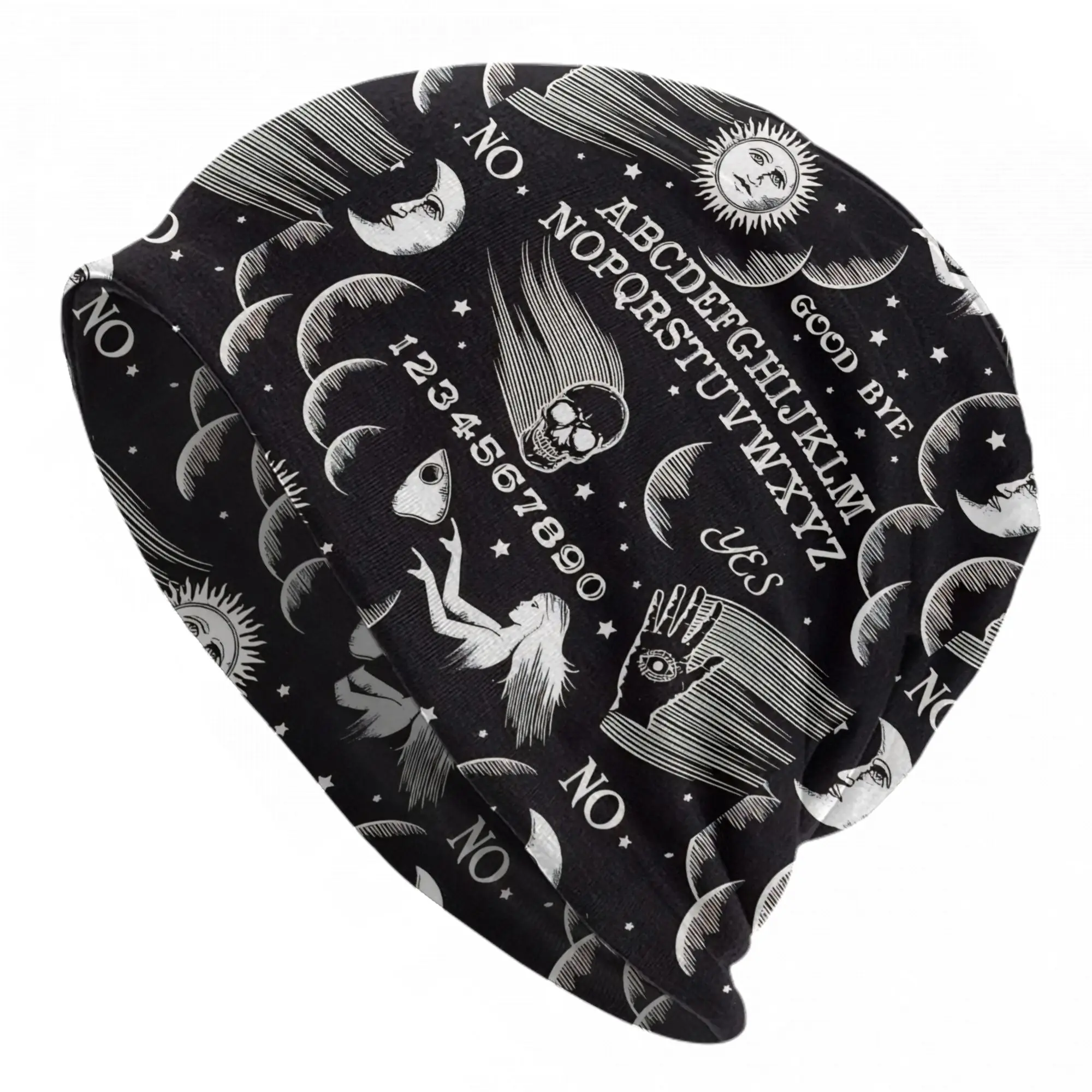 Ouija Board Skullies Beanies Hat Sun and Moon Skull Spring Men Women Outdoor Cap Warm Multifunction Bonnet Hat