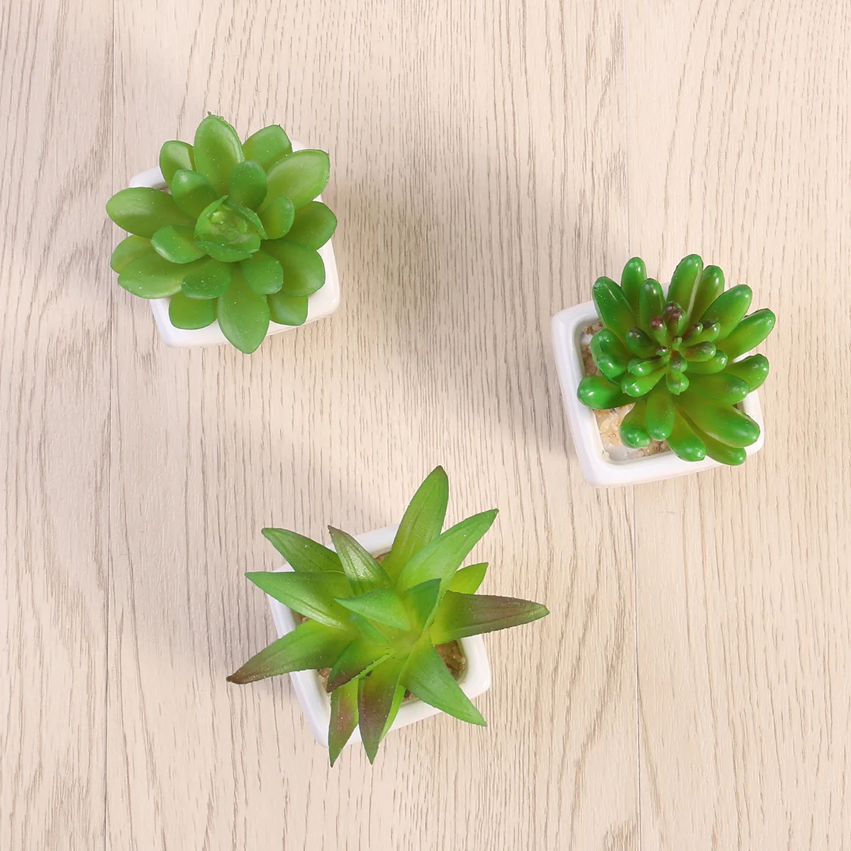 

3 Pcs Simulation Succulent Bonsai Artificial Flower Plants Home Decor Mini Garden Ornaments Stylish Modern Ceramic Pot Plant
