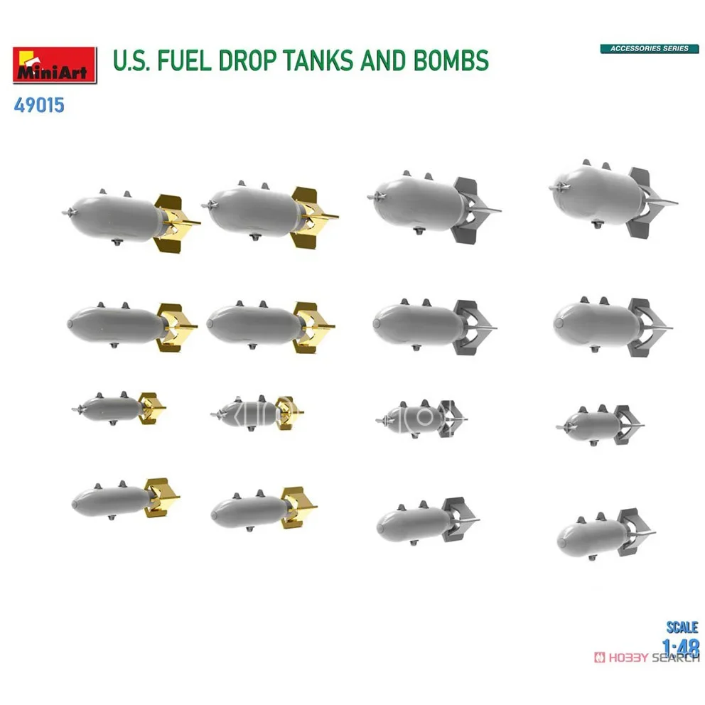 Kit modello assemblato in plastica MiniArt 49015 US Scatola di scarico carburante e bombe 1/48