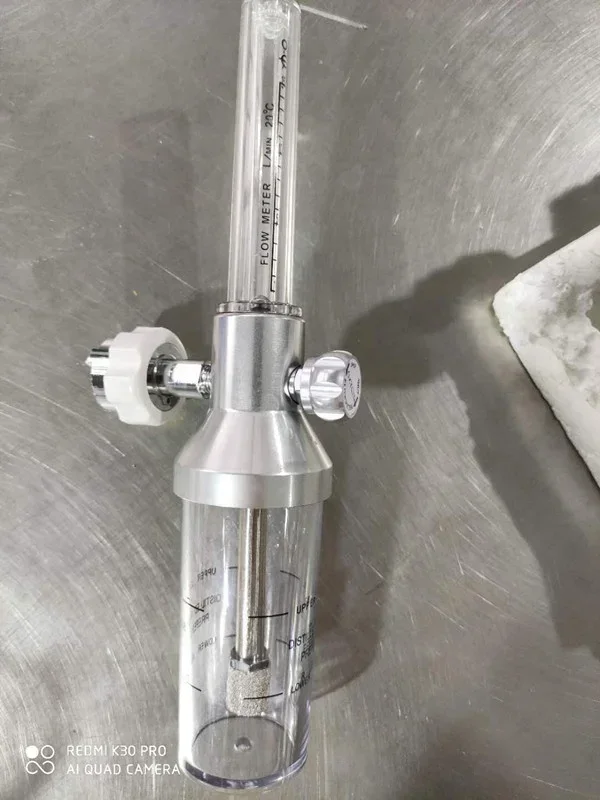 Tipo francese Integrazione medica in lega di alluminio. misuratore di portata respiratorio 0-15L montato a parete