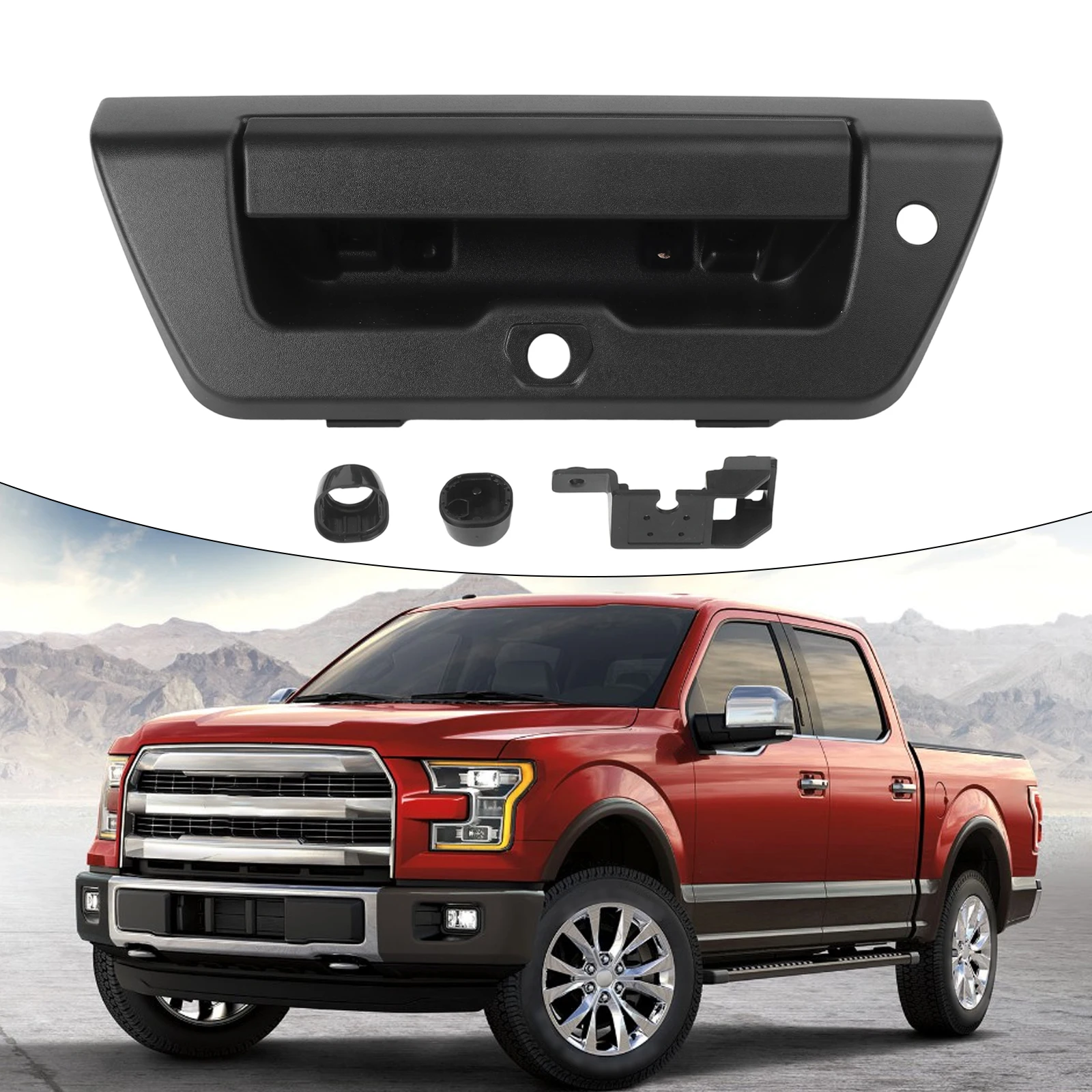 

Сменная ручка задней двери с камерой и отверстием для светодиодной лампы, совместимая с Ford F150 2015 2017, номер детали FL3Z9943400AA