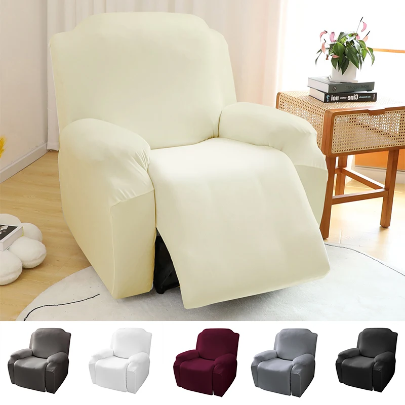 

Recliner Sofa Cover For Living Room Elastic SolidColor Armchair Cover Anti-Dust Non-Slip Lazy Boy Couch Cover Stretch Slipcovers