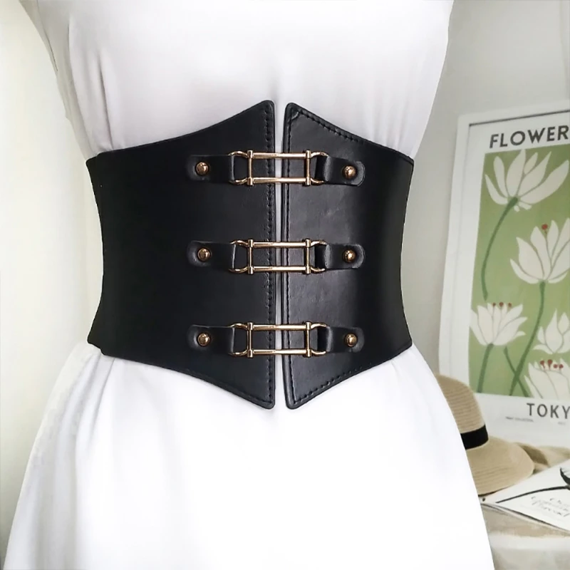 Stretchy Cinch Belt For Dresses Buckle Slimming Body Belts for Women Elastic High Waist Hiphop Rock Nightclub Sexy Jeans