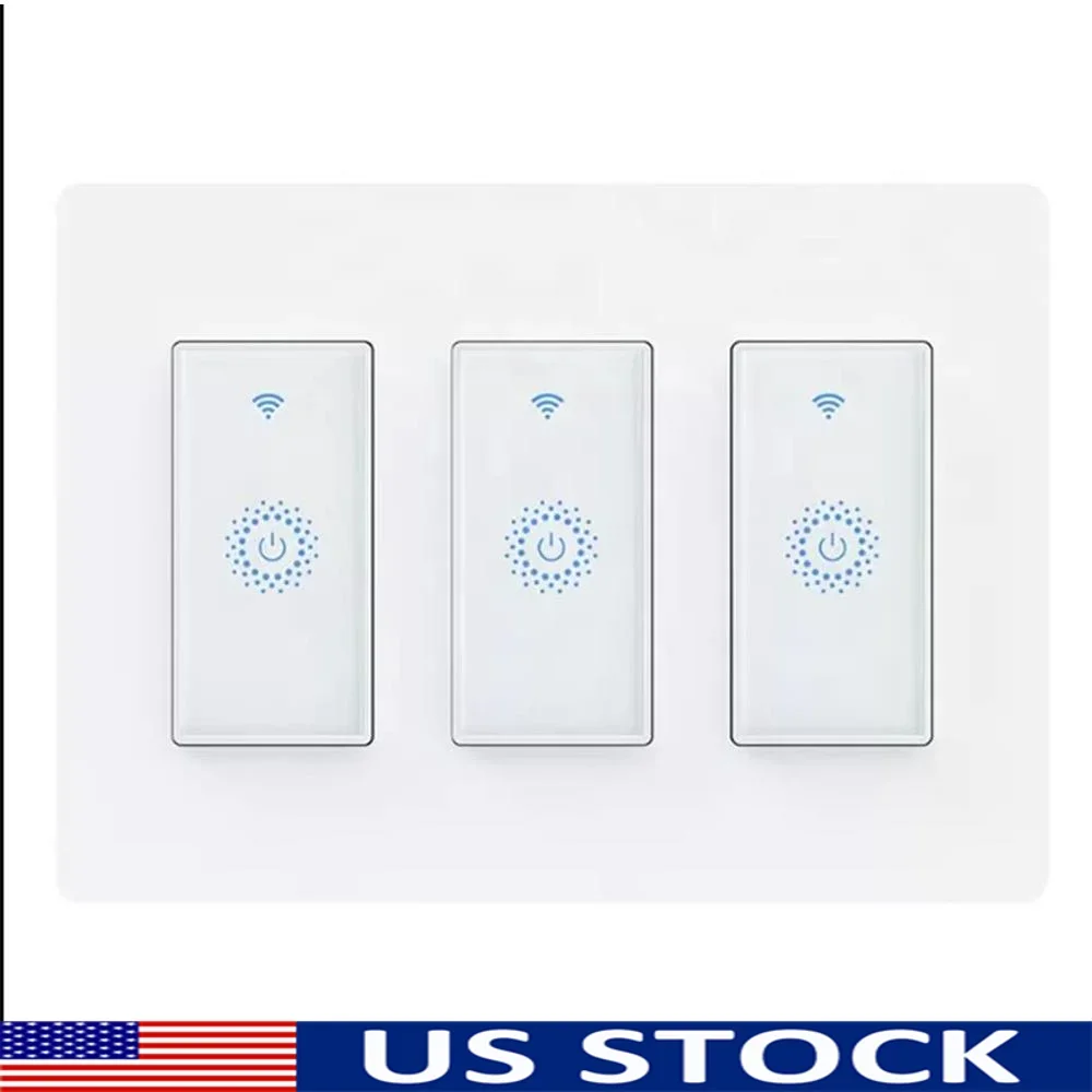 

Умный выключатель света Wi-Fi, комплект из 3 предметов, совместимый с Alexa Google Assistant, управление IFTTT через приложение, беспроводной однополюсный переключатель 120 В