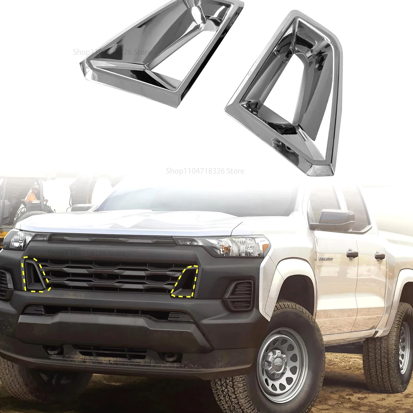 

For Chevrolet Colorado 2023 2024 ABS Car Front Center Grill Cover Car Accessories, Not Fit For ZR2 Desert Boss Crew Cab
