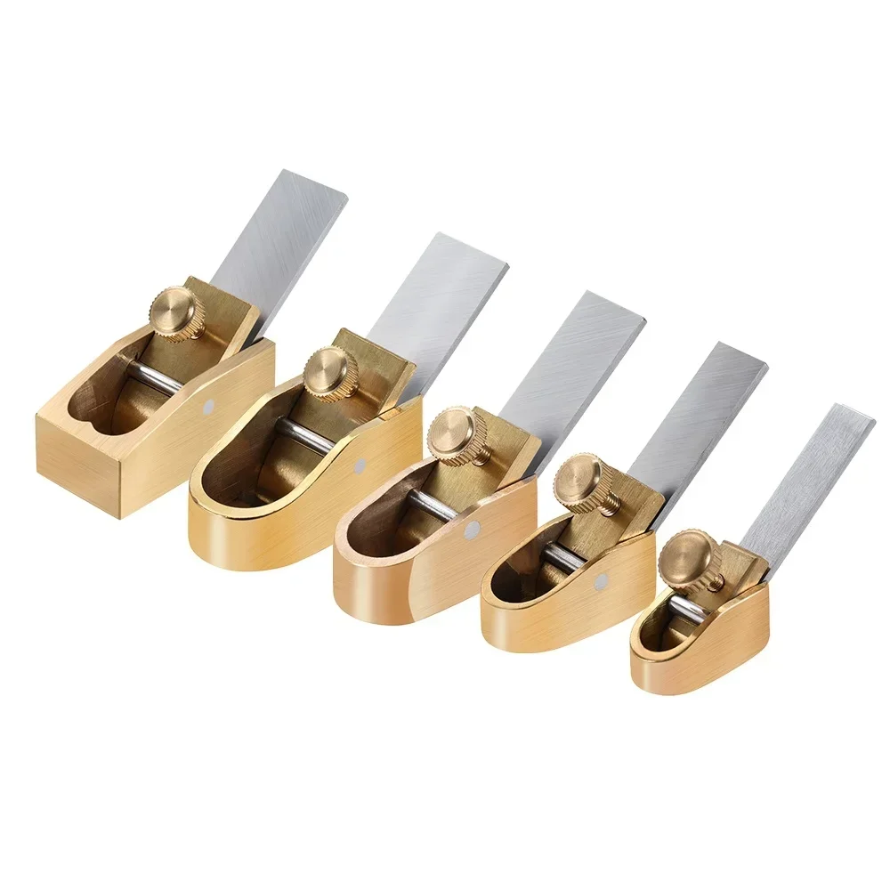 5 Piece Woodworking Plane Cutter Brass Bottom HSS Blade Luthier Tool Guitar Violin Viola Cello Woodworking Copper Planes SET