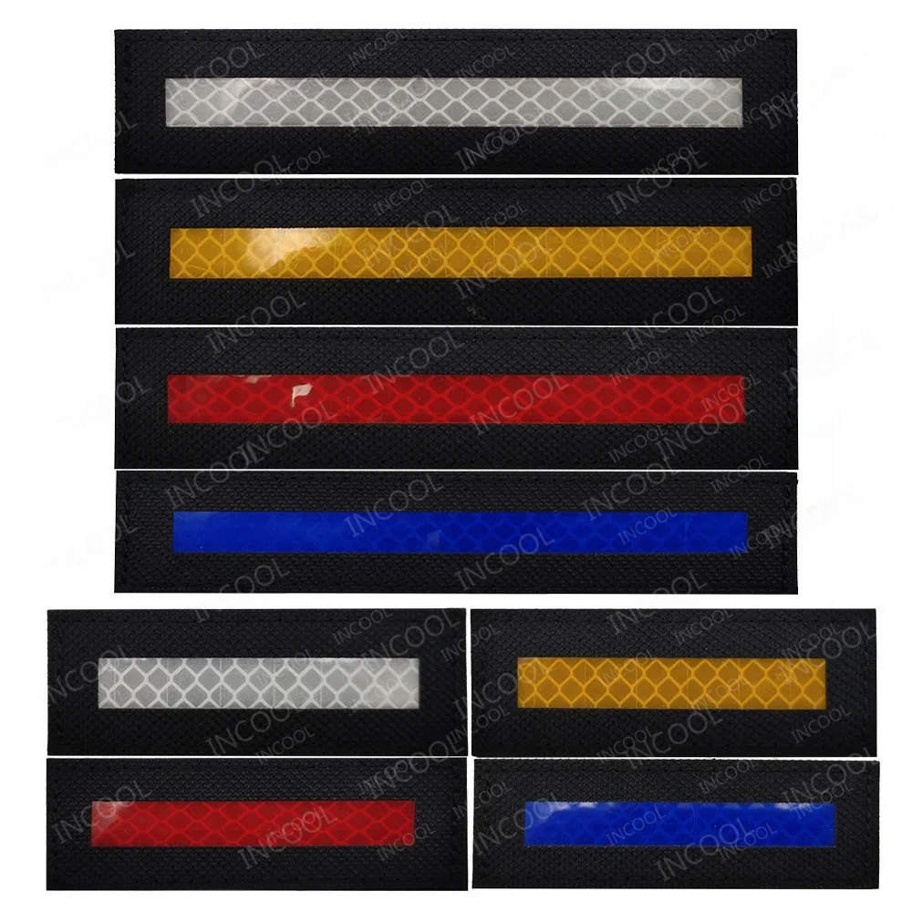 Reflective Safety Patches White Green Blue Chevron Appliqued Strip Biker Motorcycle Rescue Embroidered Patches For Clothing Cap