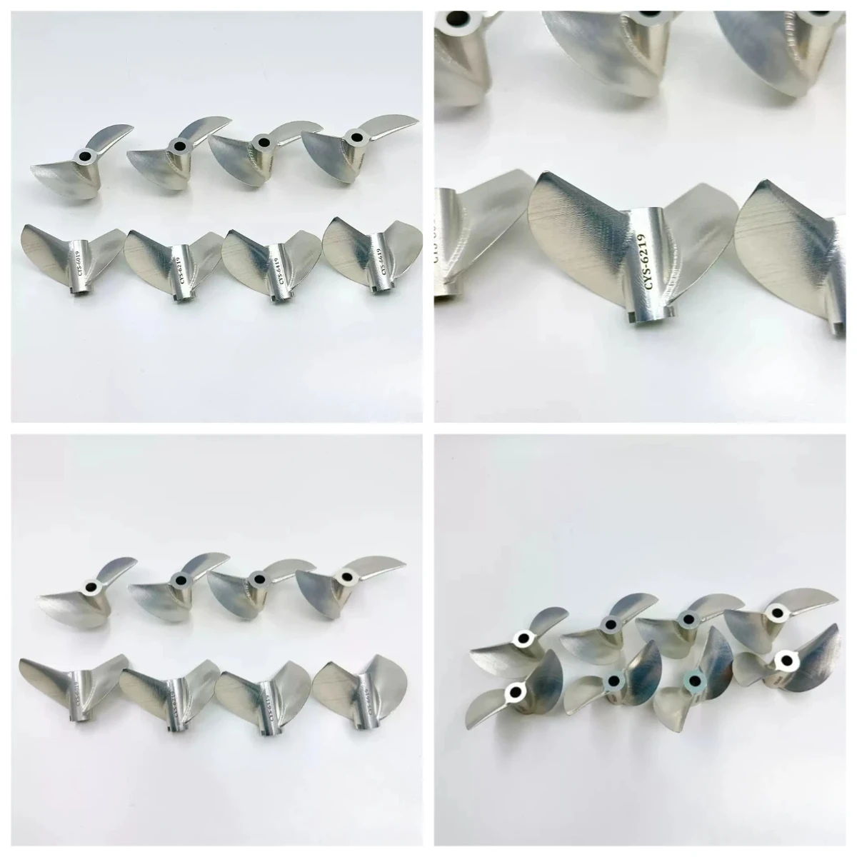 1PCS Dia 60/62/64/66mm Inner Hole 6.35mm 2-Blade Paddle Pitch 1.9 Aluminum Alloy Propeller for 1-2Meters RC Boat Props Replace