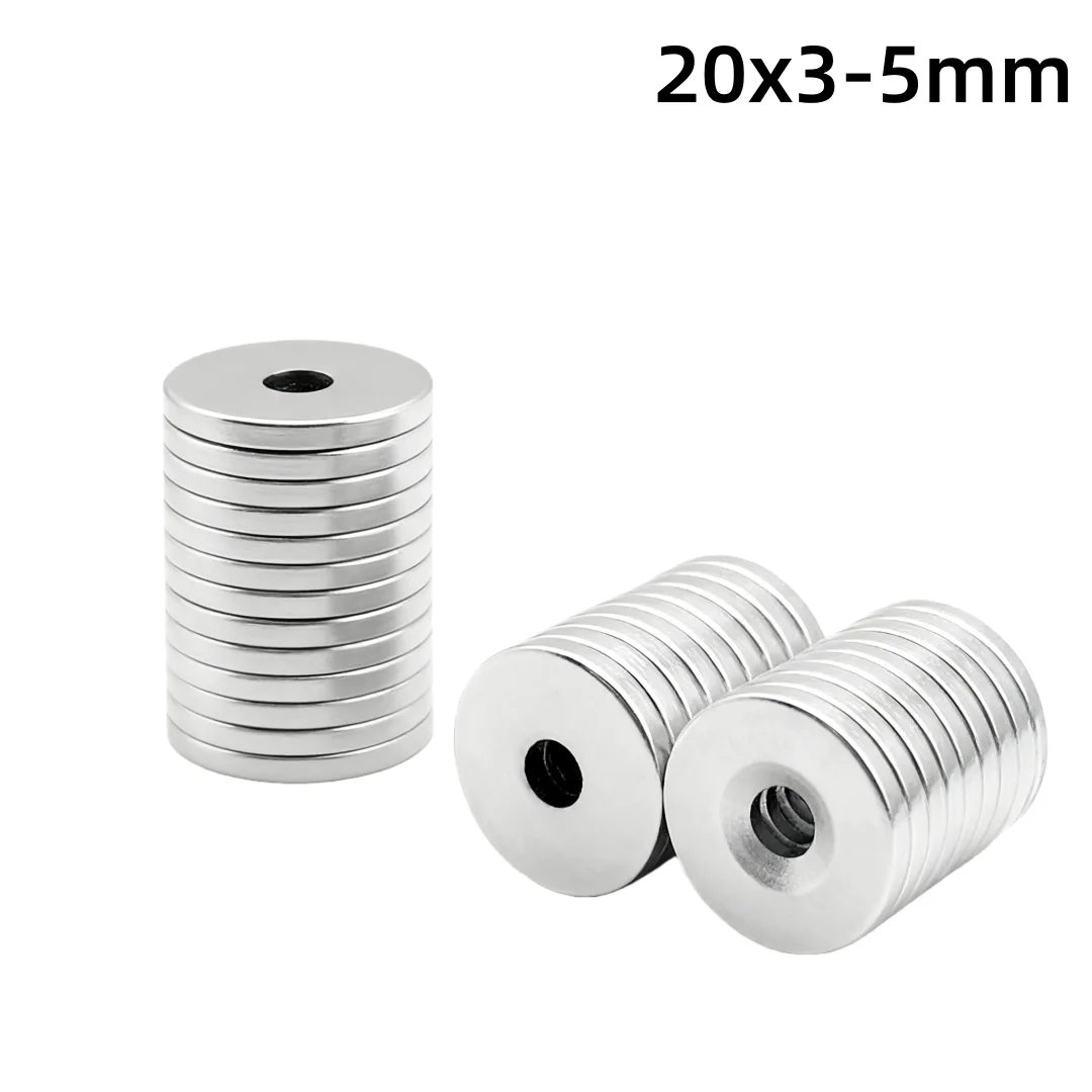 20x3-5mm Powerful Magnets Strong Disc Magnets For Fridge DIY Building, Scientific Craft Education 20x3 Hole 5mm 20*3-5 20x3-5