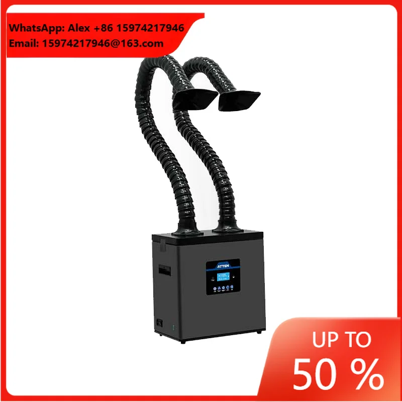 ATTEN ST-1202 Dual-channel Portable Fume Extractor Welding Smoke Evacuator Soldering Smoke Absorber Air Purifier Mobile Phones