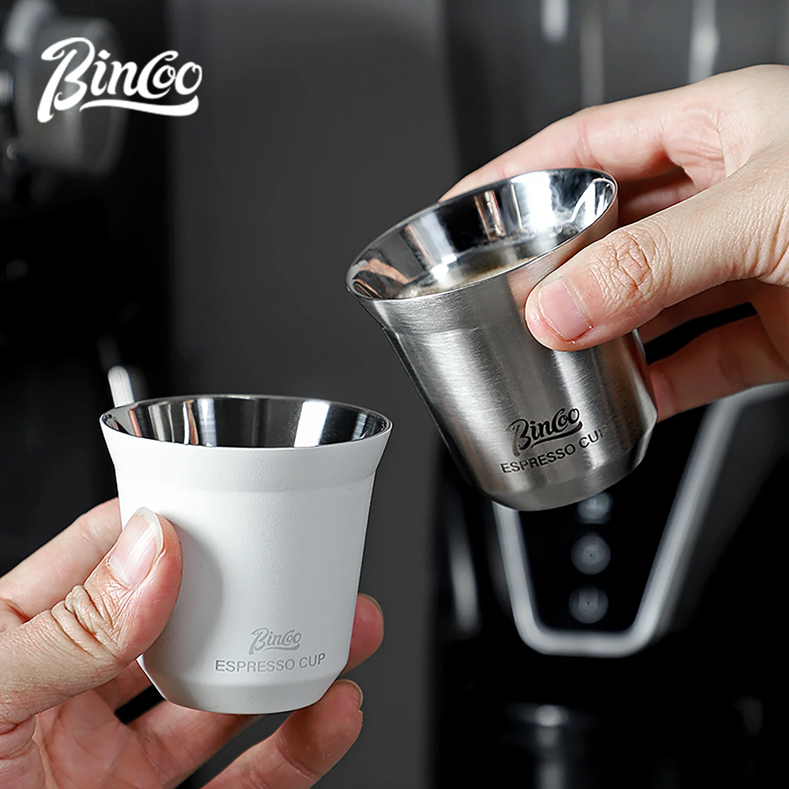 

Bincoo 304 Stainless Steel Espresso Mugs 80ML Coffee Cups Insulated Double Wall Heat-insulating Safe Small Capacity Drink Cups