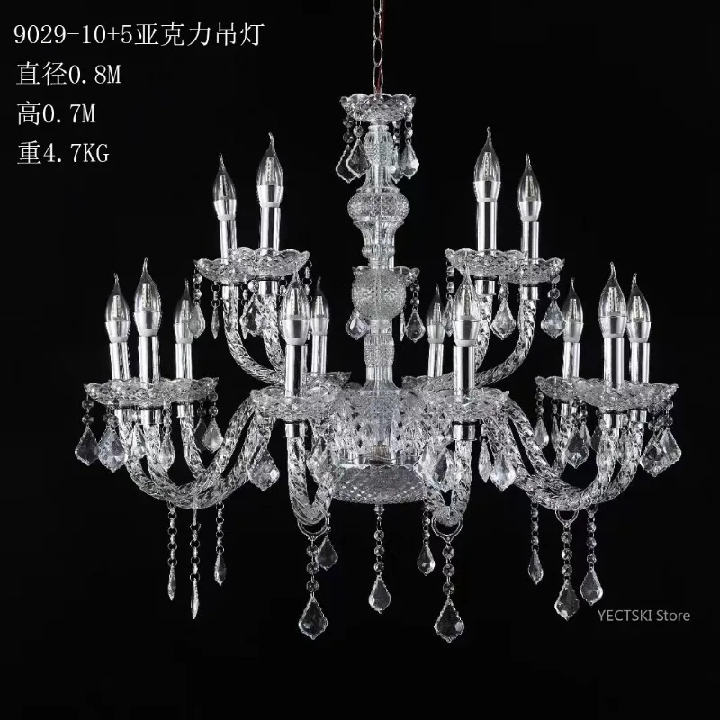 

Transparent acrylic crystal wedding chandelier, hotel wedding hall ceiling, stage decoration lights