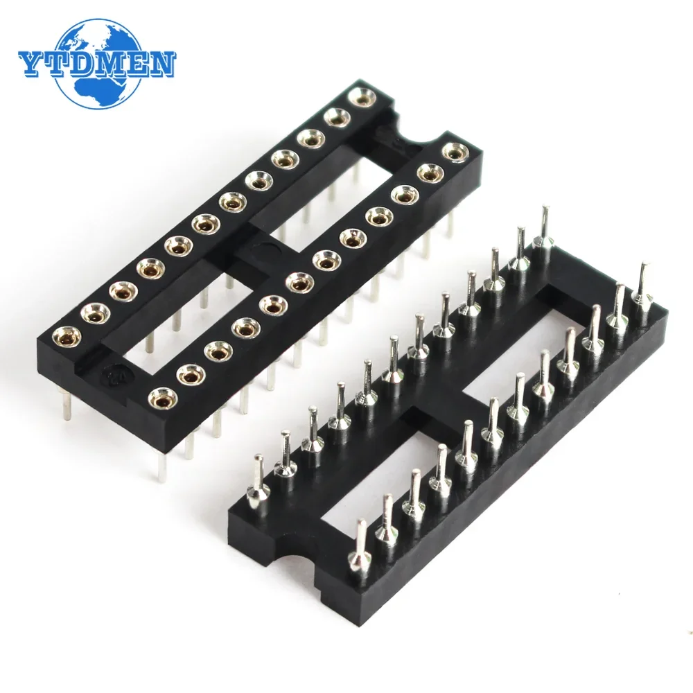 10PCS IC Sockets DIP6 DIP8 DIP14 DIP16 DIP18 DIP20 DIP24 DIP28 Pins Round Hole 2.54 PCB Connector DIP Socket 6 8 16 18 20 28 Pin